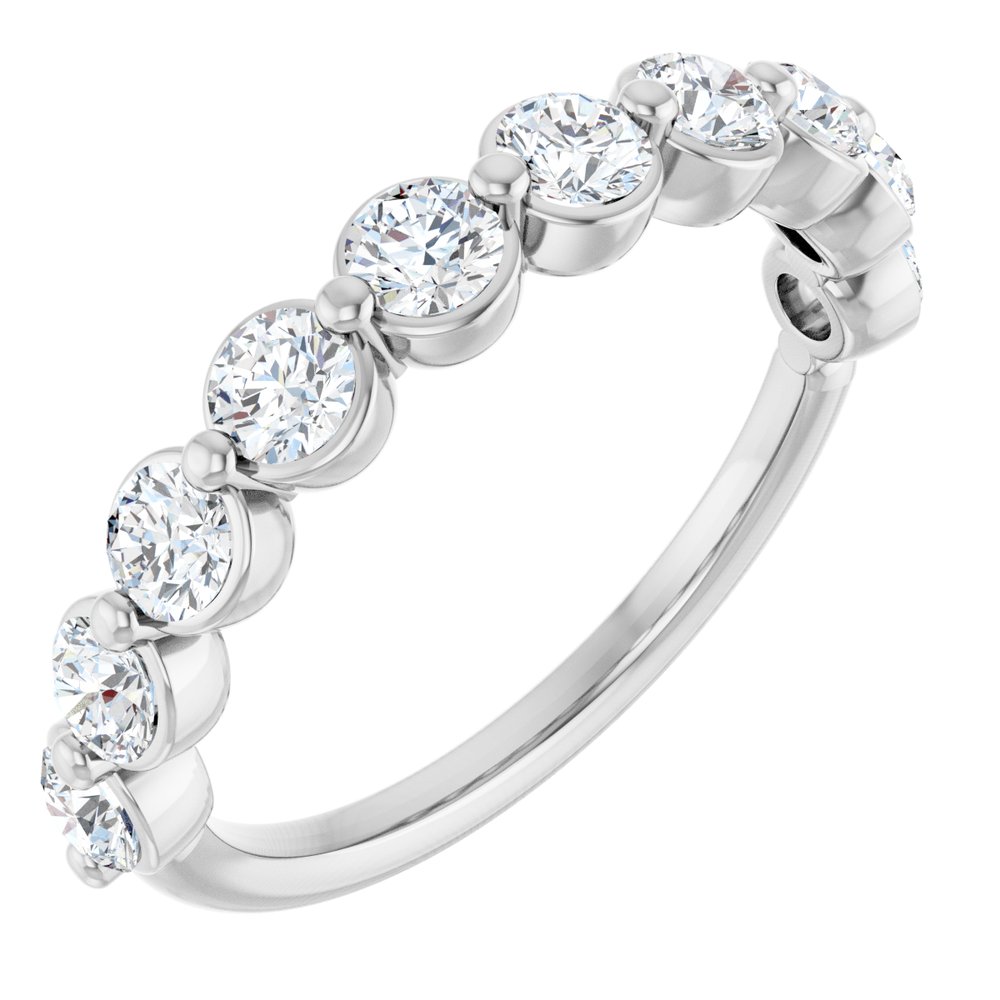 14K White Gold 1 CTW Lab-Grown Diamond Anniversary Band