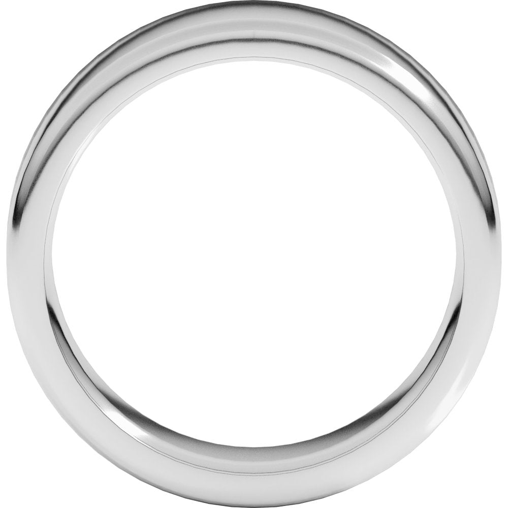 14K White 8 mm Heavyweight Round-Edge Comfort-Fit Flat Band Size 10.5