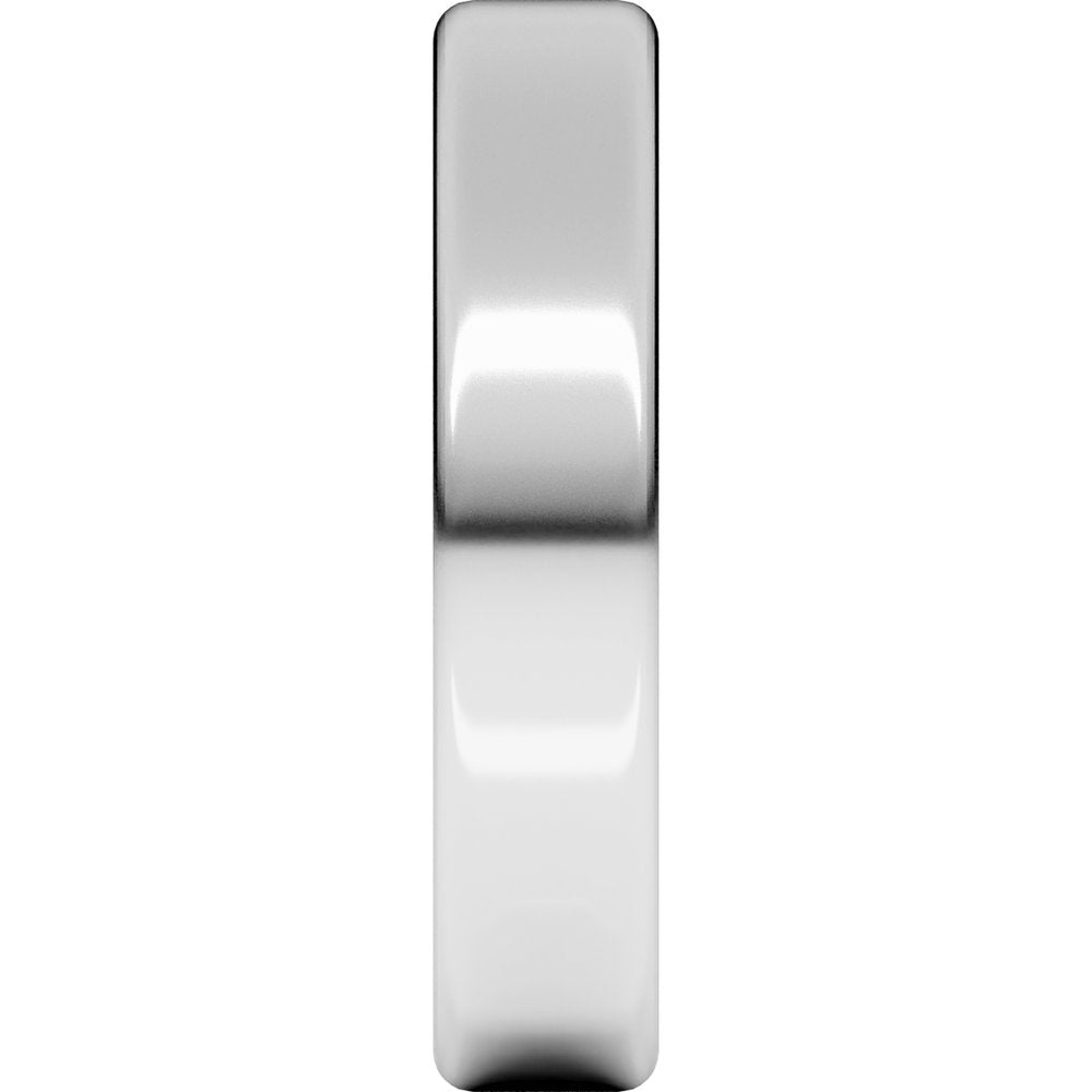 14K White Gold 5 mm Heavyweight Round-Edge Comfort-Fit Flat Band Size 10