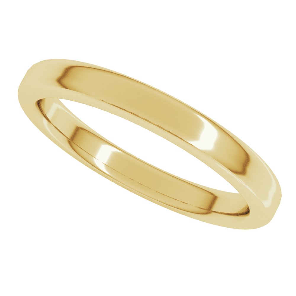 14K Yellow 3 mm Heavyweight Round-Edge Comfort-Fit Flat Band Size 6.5