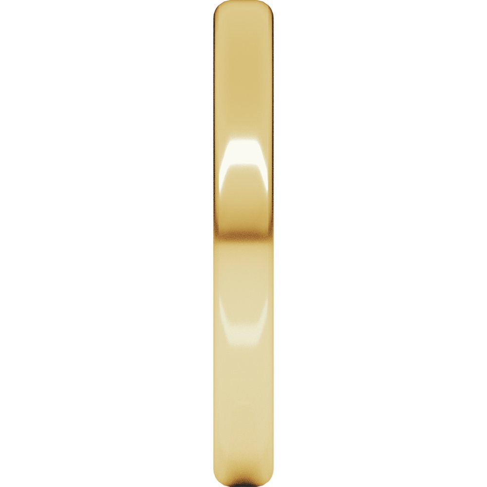 14K Yellow Gold 3 mm Heavyweight Round-Edge Comfort-Fit Flat Band Size 6.5