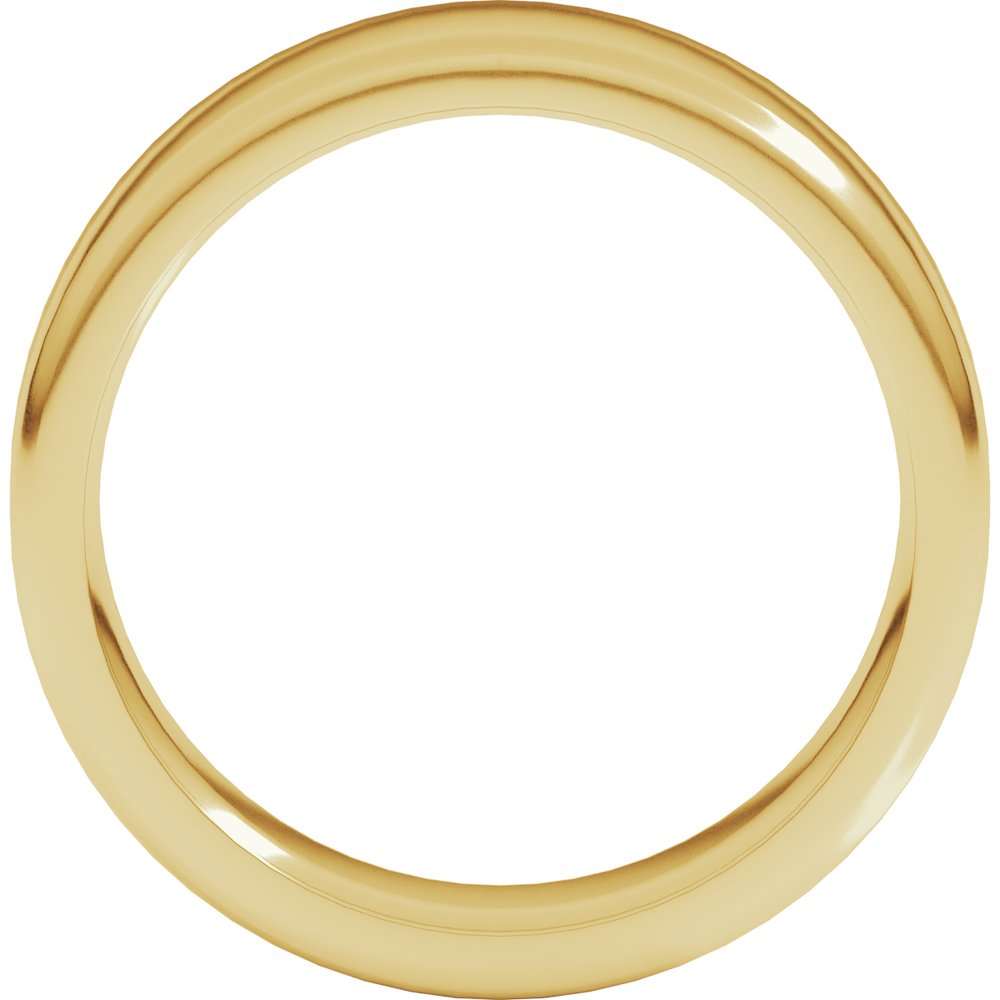 14K Yellow Gold 7 mm Heavyweight Round-Edge Comfort-Fit Flat Band Size 10