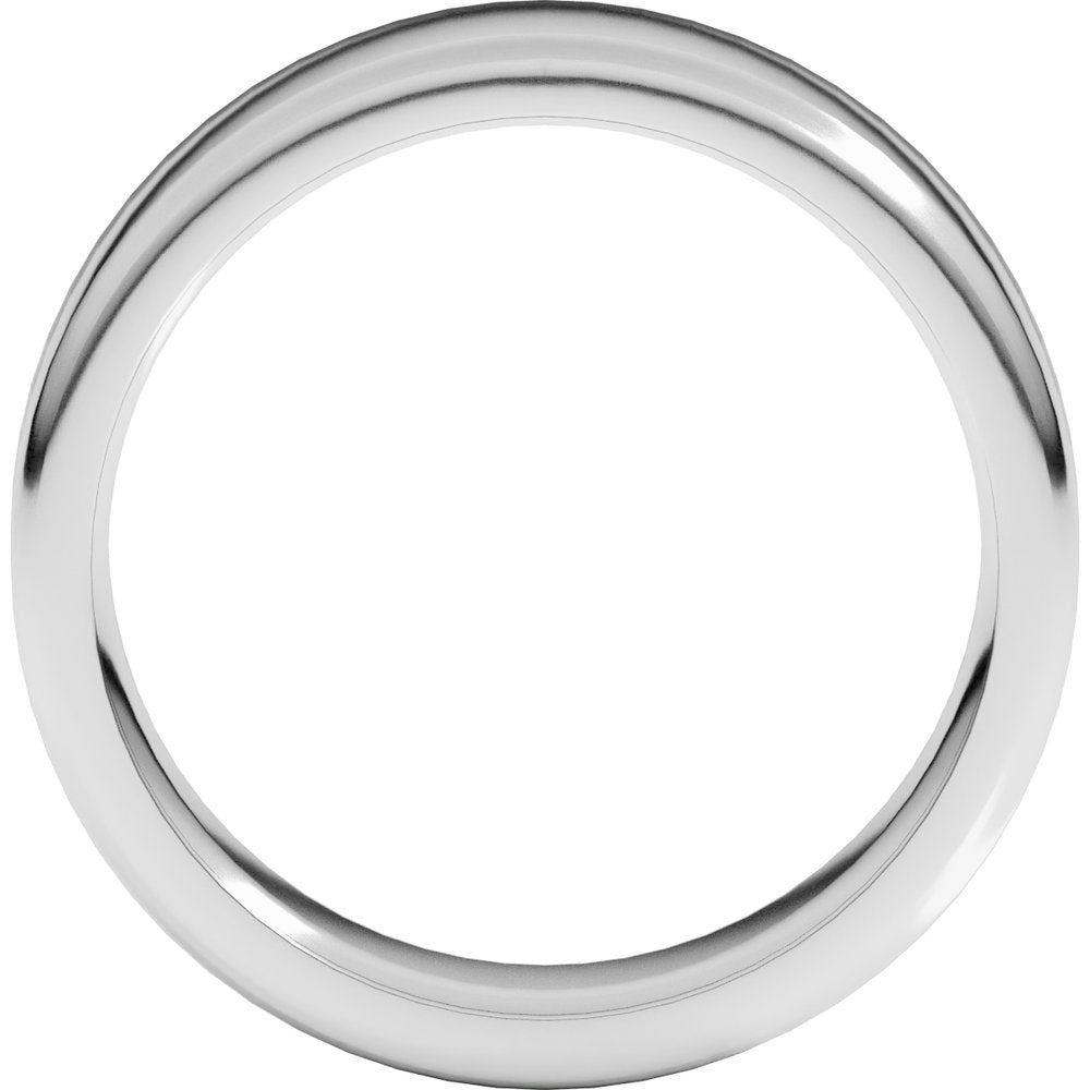 14K White Gold 7 mm Heavyweight Round-Edge Comfort-Fit Flat Band Size 8