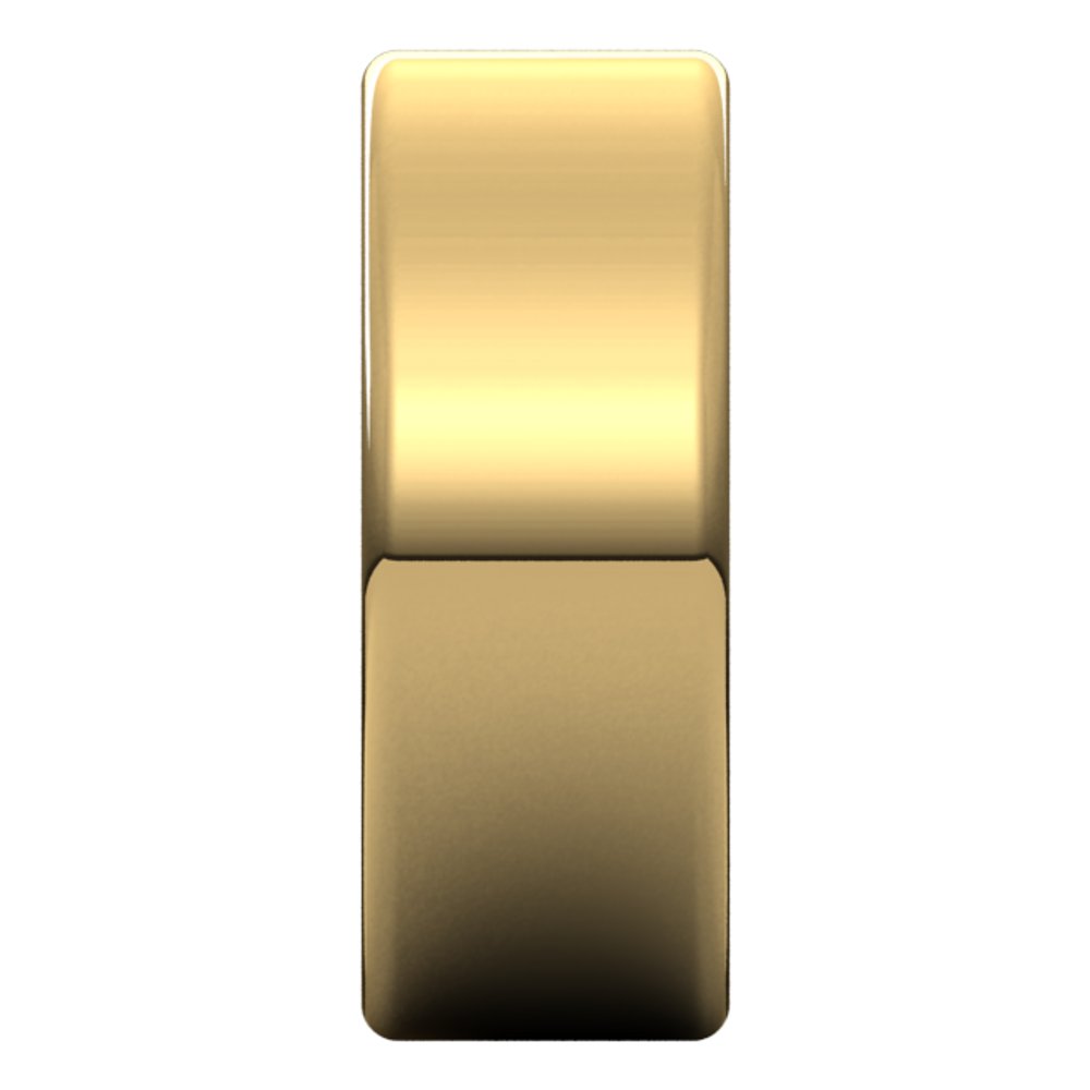 14K Yellow 9 mm Heavyweight Round-Edge Comfort-Fit Flat Band Size 9.5
