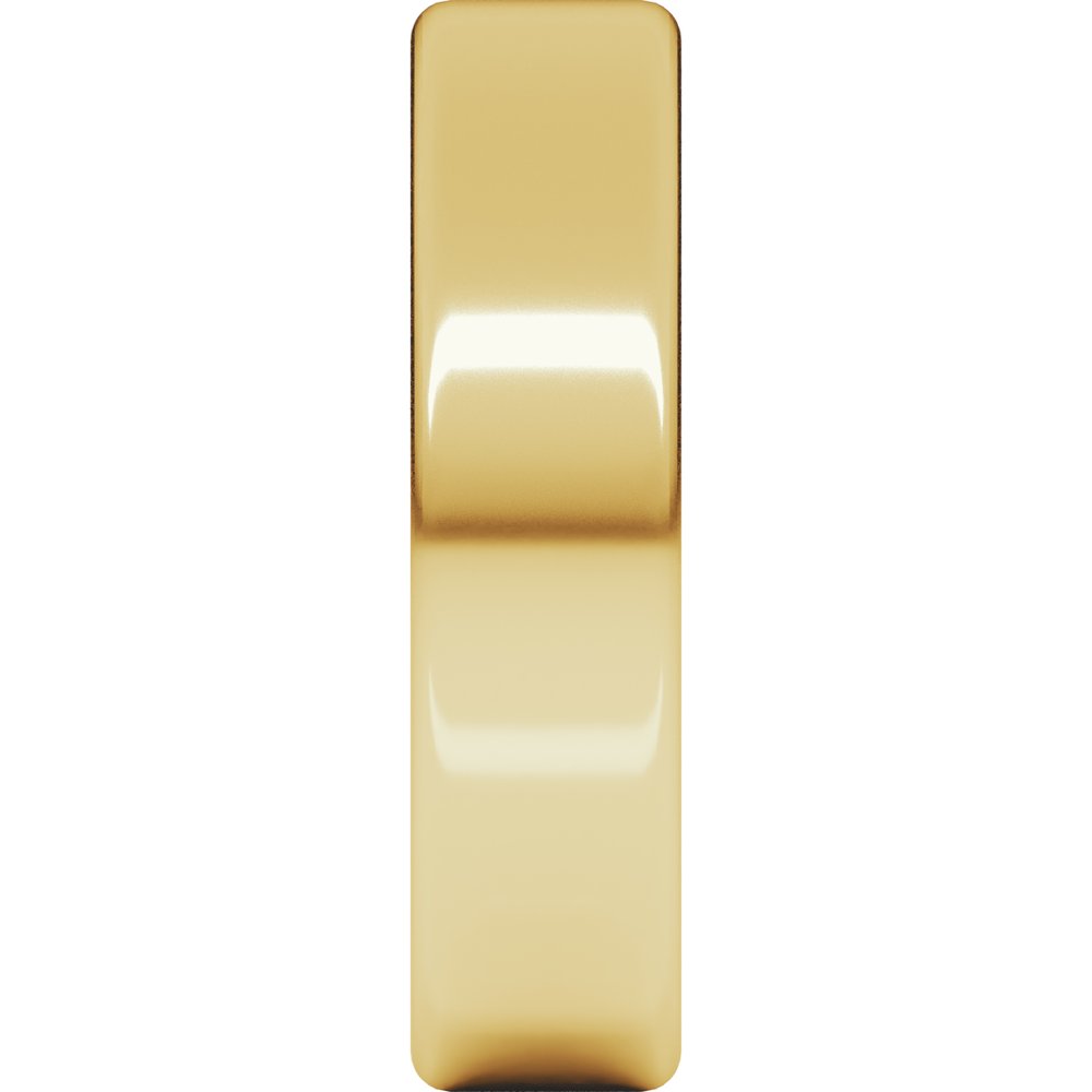 14K Yellow 6 mm Heavyweight Round-Edge Comfort-Fit Flat Band Size 10.5