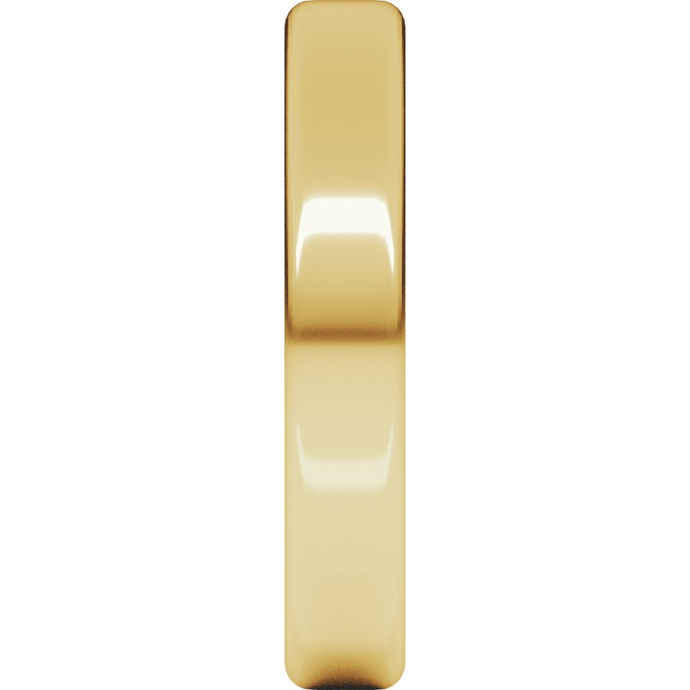 18K Yellow Gold 4 mm Lightweight Round-Edge Comfort-Fit Flat Band Size 6