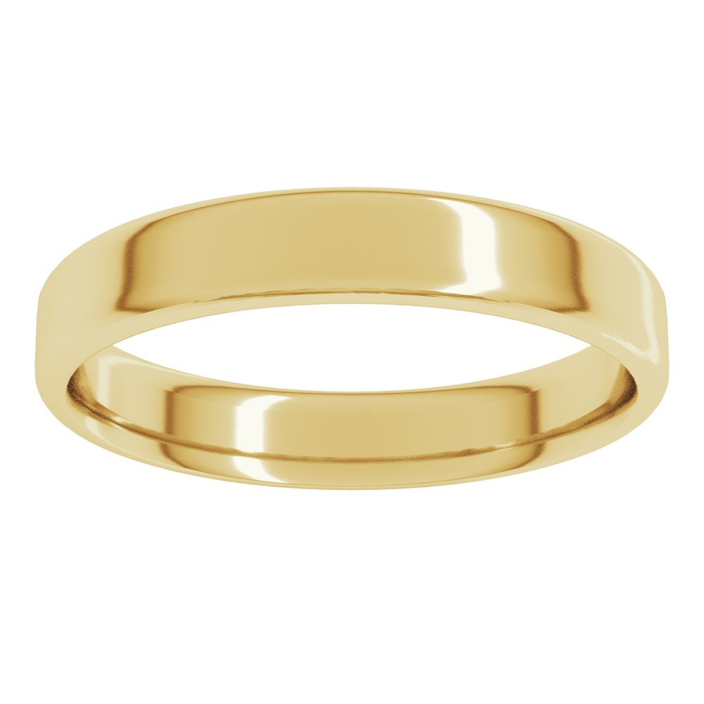 18K Yellow 4 mm Lightweight Round-Edge Comfort-Fit Flat Band Size 6