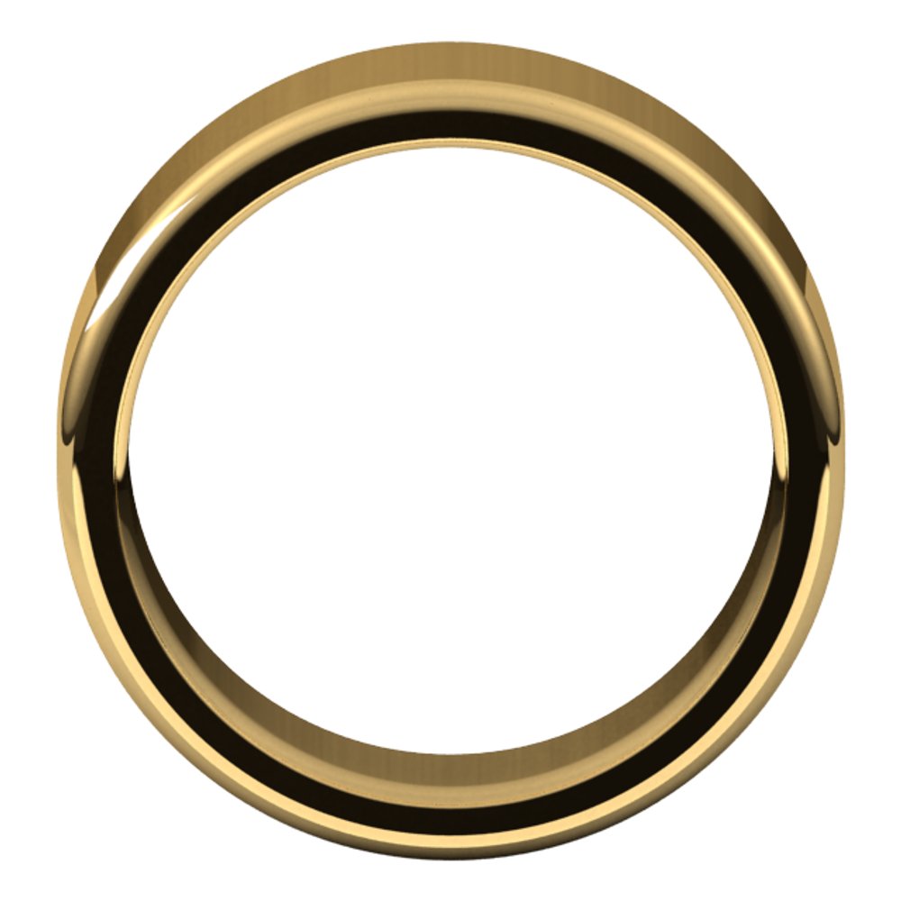 14K Yellow Gold 10 mm Heavyweight Round-Edge Comfort-Fit Flat Band Size 7