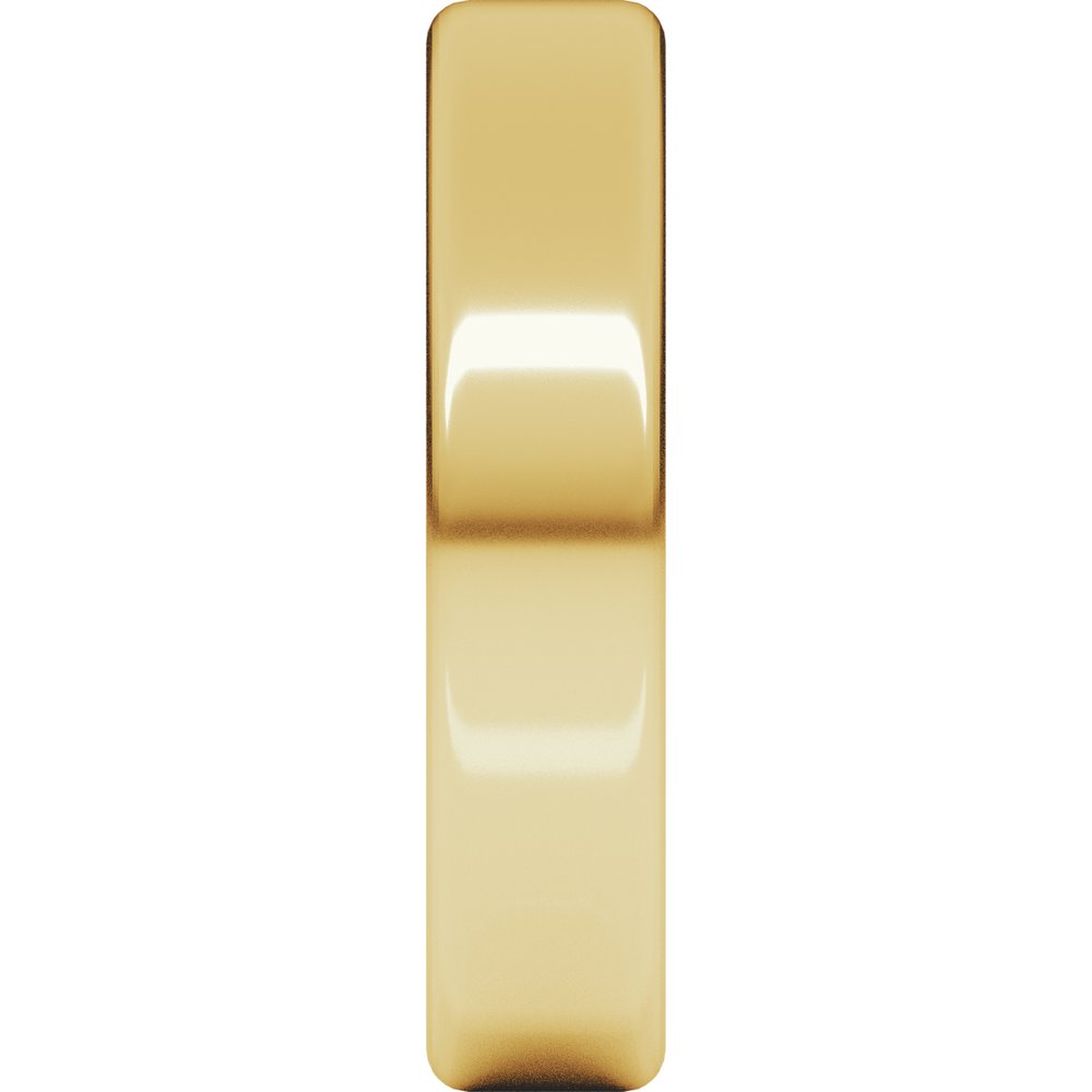 18K Yellow Gold 5 mm Lightweight Round-Edge Comfort-Fit Flat Band Size 15.5