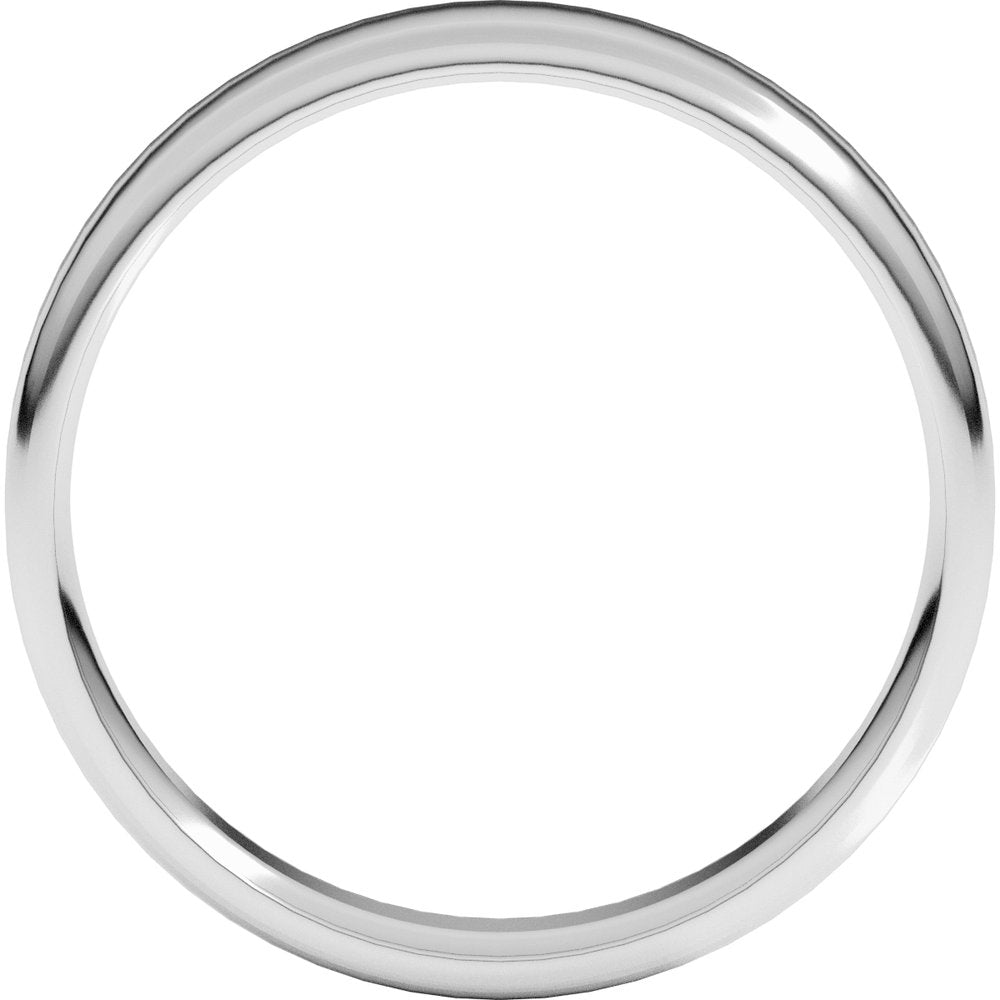 14K White 5 mm Lightweight Round-Edge Comfort-Fit Flat Band Size 9