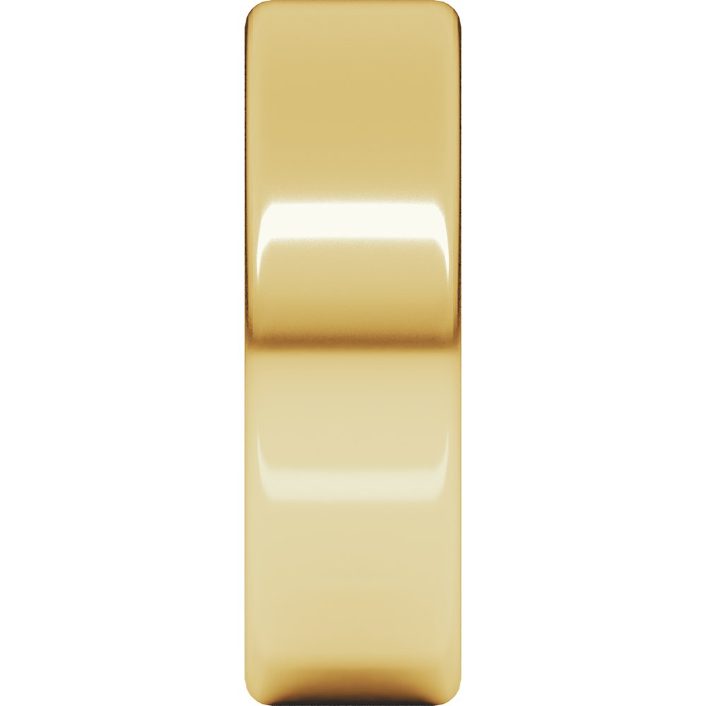 14K Yellow 7 mm Lightweight Round-Edge Comfort-Fit Flat Band Size 7