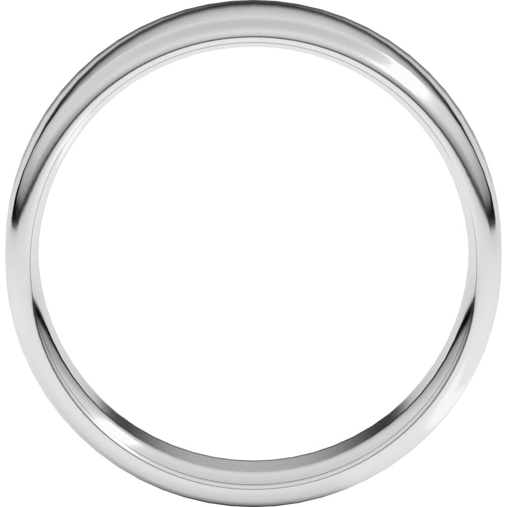 10K White Gold 7 mm Lightweight Round-Edge Comfort-Fit Flat Band Size 7.5