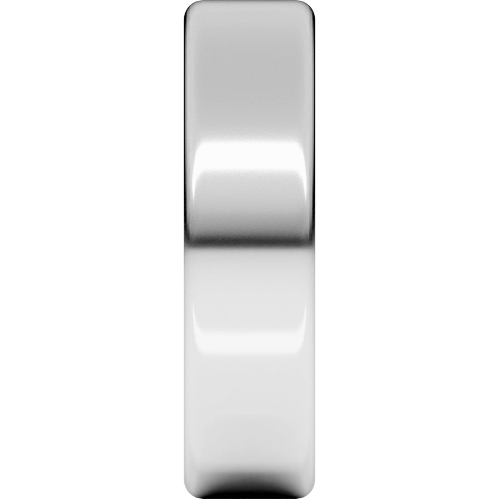 14K White Gold 6 mm Lightweight Round-Edge Comfort-Fit Flat Band Size 11