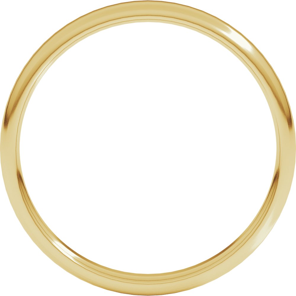 14K Yellow Gold 3 mm Lightweight Round-Edge Comfort-Fit Flat Band Size 7