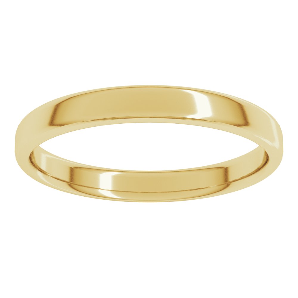 14K Yellow Gold 3 mm Lightweight Round-Edge Comfort-Fit Flat Band Size 7