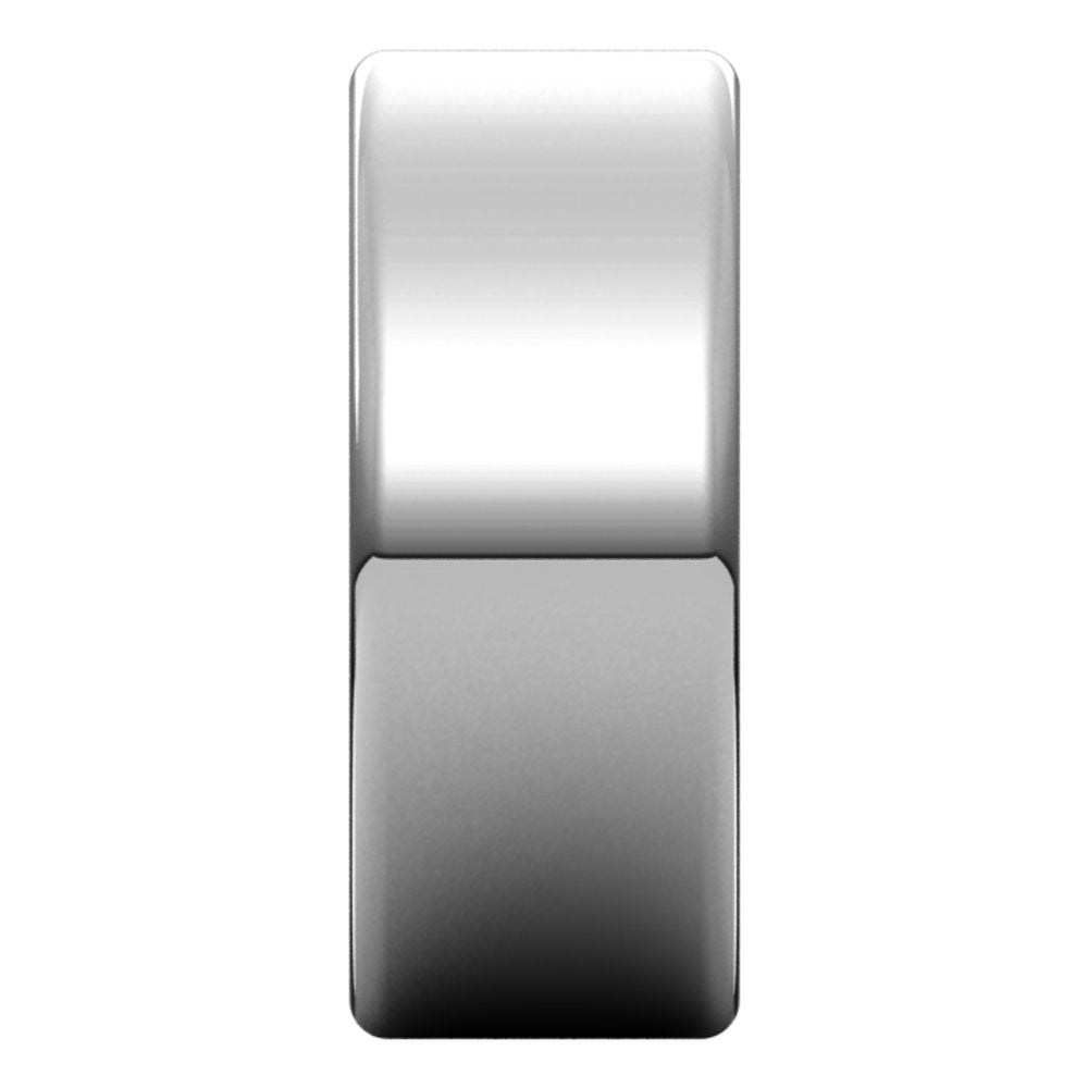 14K White 9 mm Lightweight Round-Edge Comfort-Fit Flat Band Size 9