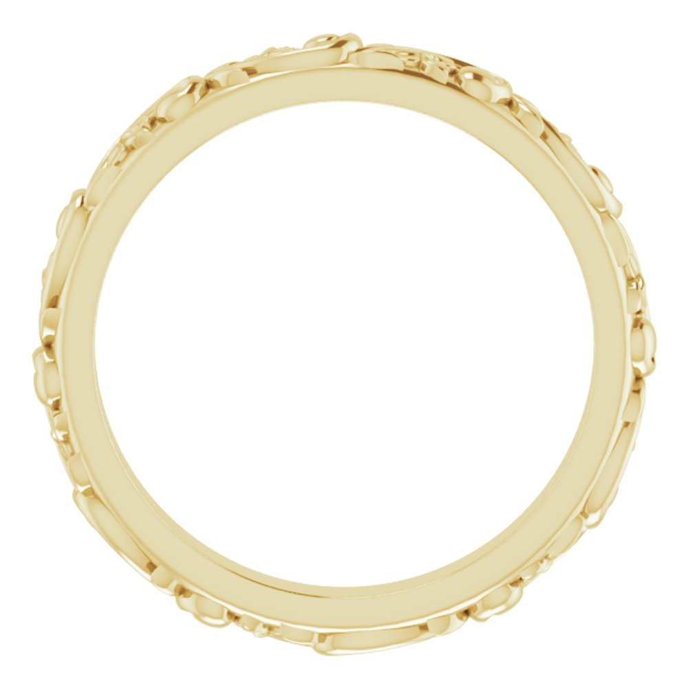 14K Yellow Gold 2.5 mm Sculptural Band Size 4.5