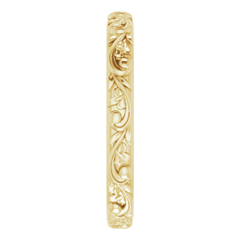 14K Yellow Gold 2.5 mm Sculptural Band Size 4.5