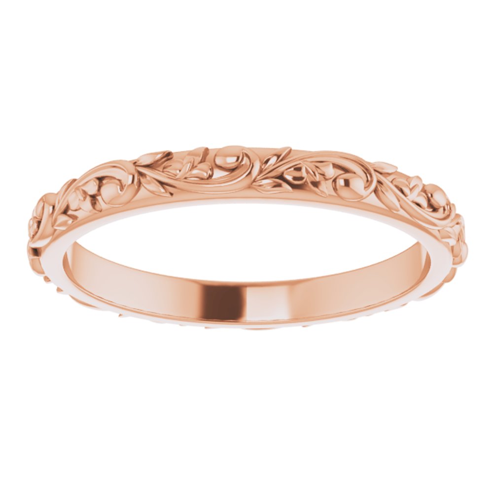 10K Rose Gold 2.5 mm Sculptural Band Size 8