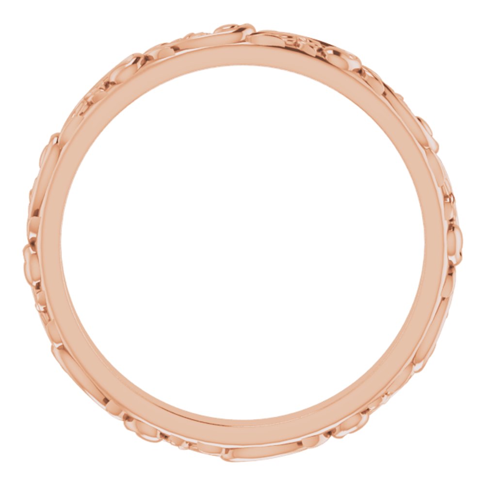 10K Rose Gold 2.5 mm Sculptural Band Size 8