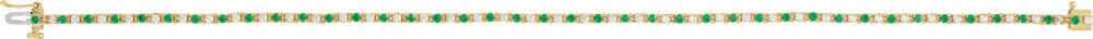 14K Yellow Gold Vermeil 5/8 CTW Lab-Grown Emerald & Lab-Grown Diamond Line 7 1/4" Bracelet