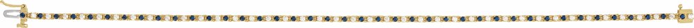 14K Yellow Gold 5/8 CTW Lab-Grown Blue Sapphire & Lab-Grown Diamond Line 7 1/4" Bracelet