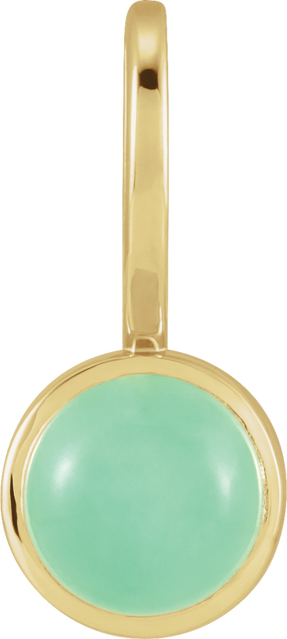 14K Yellow Gold Natural Chrysoprase Charm/Pendant