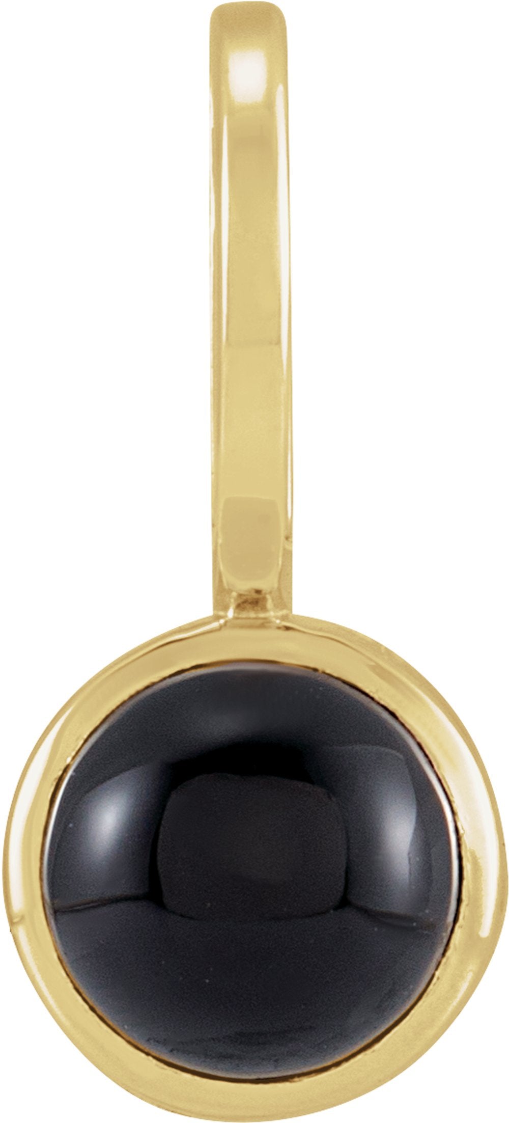 14K Yellow Gold Natural Black Onyx Charm/Pendant