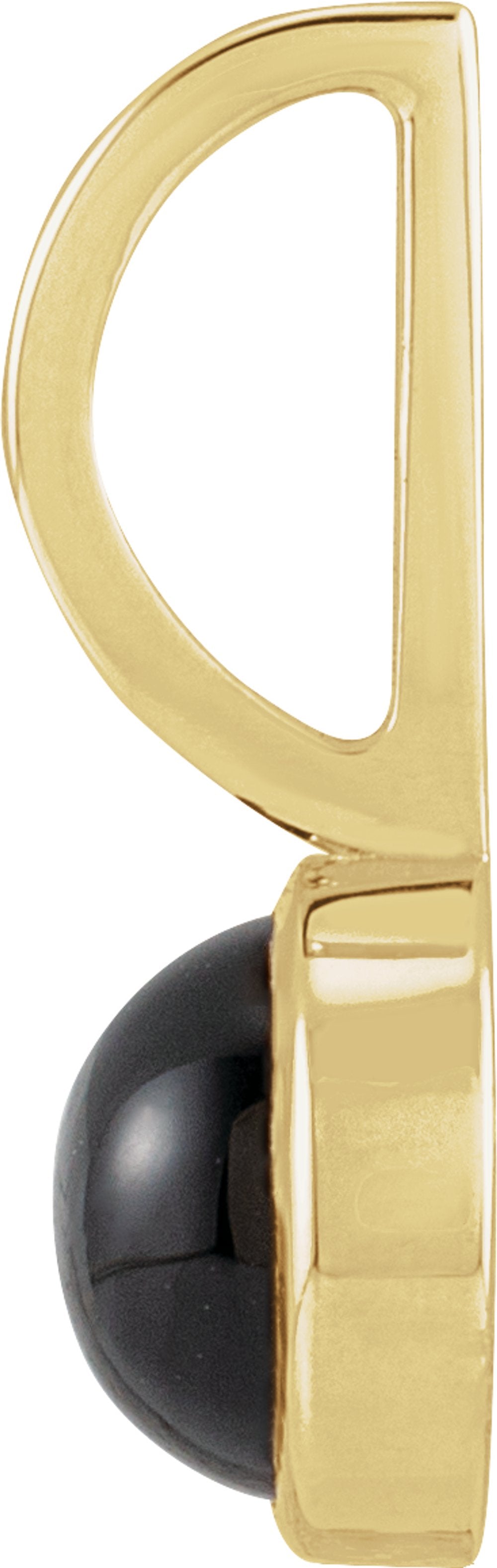 14K Yellow Gold Natural Black Onyx Charm/Pendant