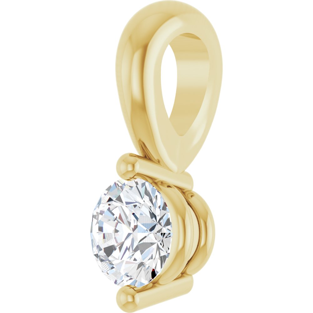 14K Yellow 1/10 CT Natural Diamond Pendant