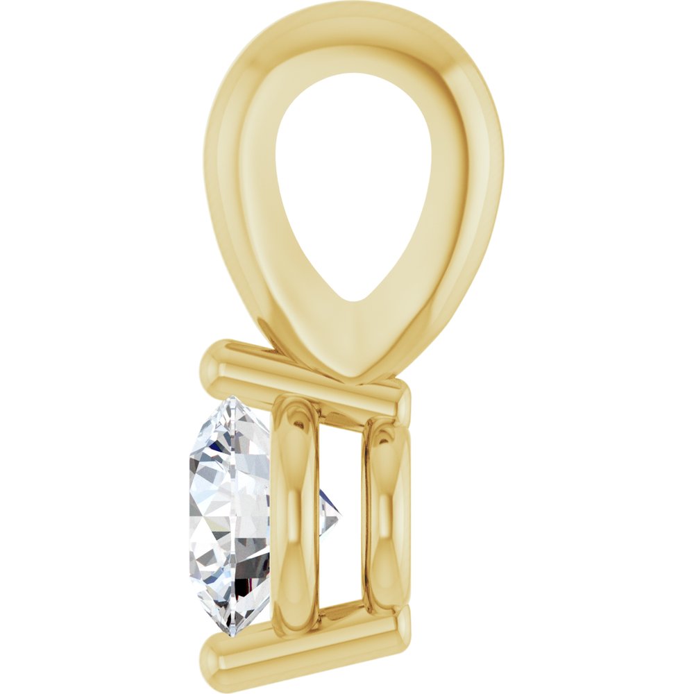 14K Yellow 1/10 CT Natural Diamond Pendant