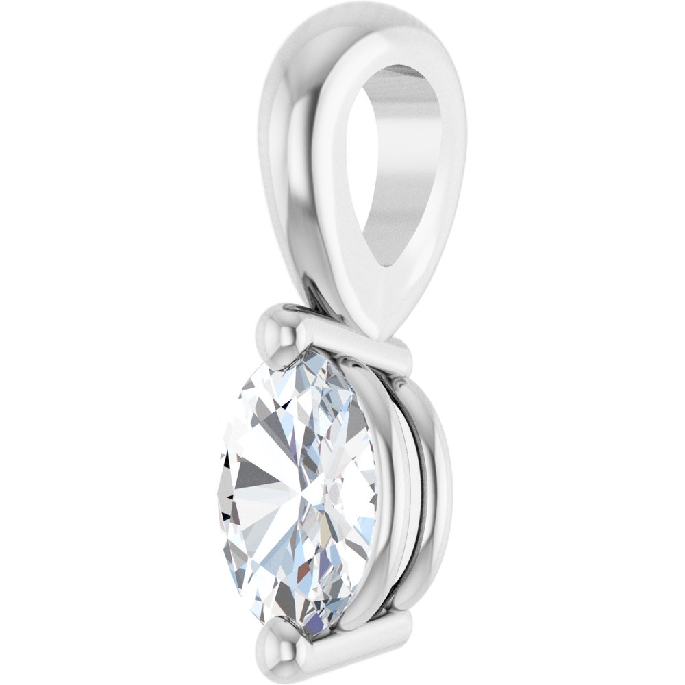 14K White 1/8 CT Natural Diamond Pendant
