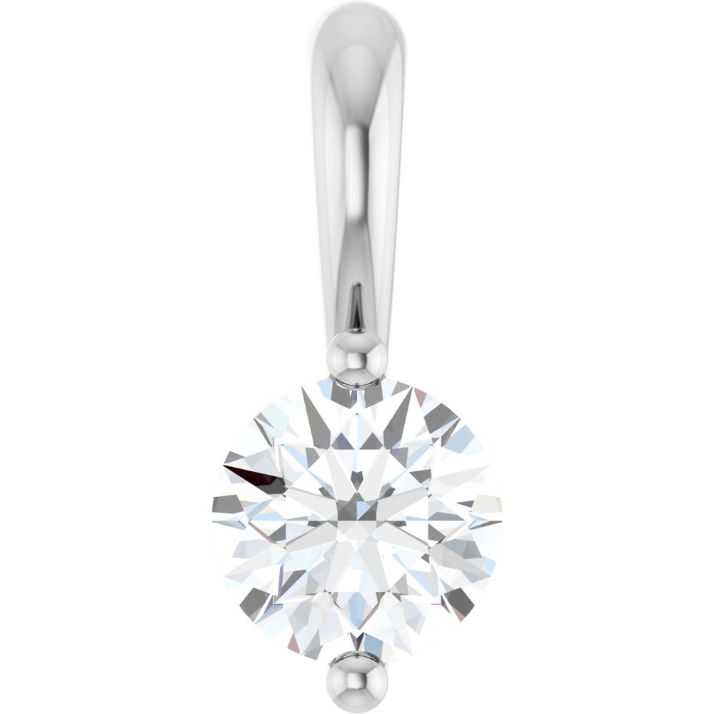 14K White Gold 1/5 CT Natural Diamond Pendant