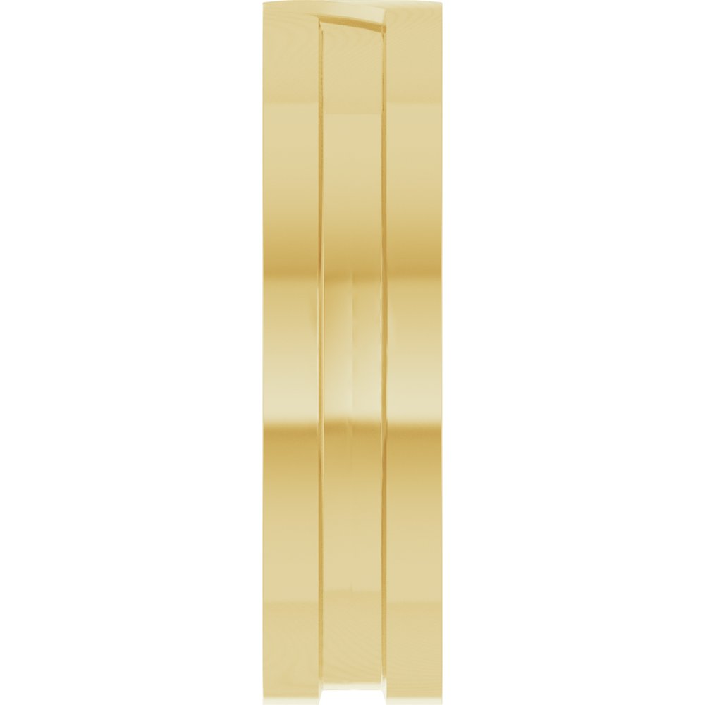 10K Yellow Gold 6 mm Grooved Comfort-Fit Flat Band Size 10