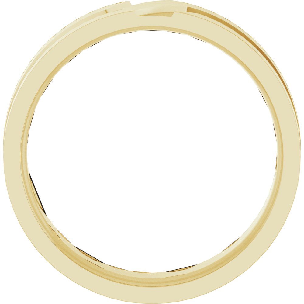 10K Yellow Gold 6 mm Grooved Comfort-Fit Flat Band Size 10