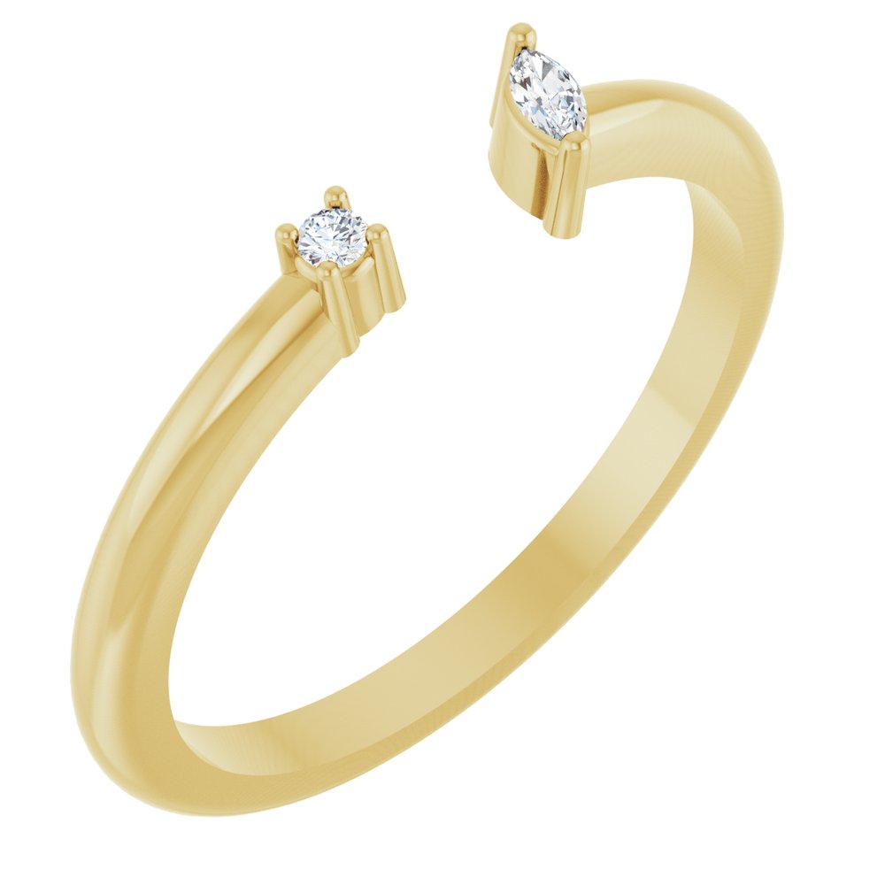 14K Yellow Gold .04 CTW Natural Diamond Negative Space Ring