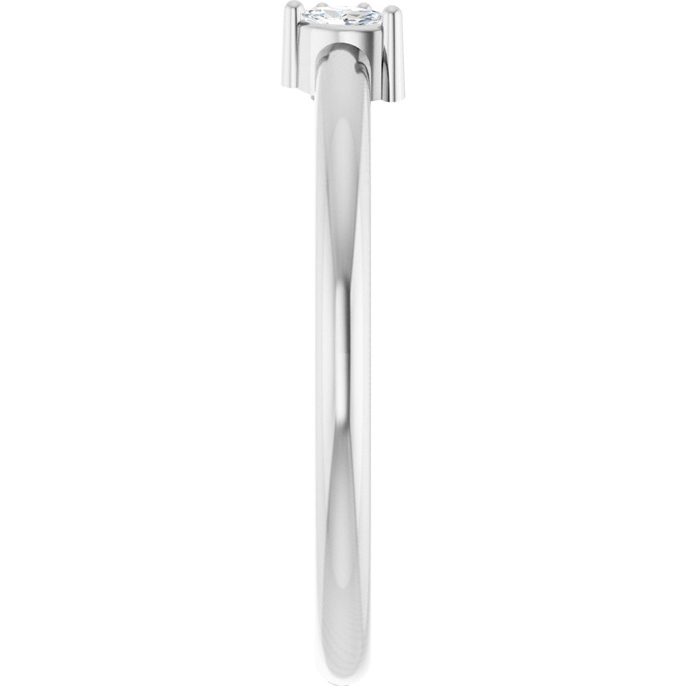Sterling Silver .04 CTW Natural Diamond Negative Space Ring