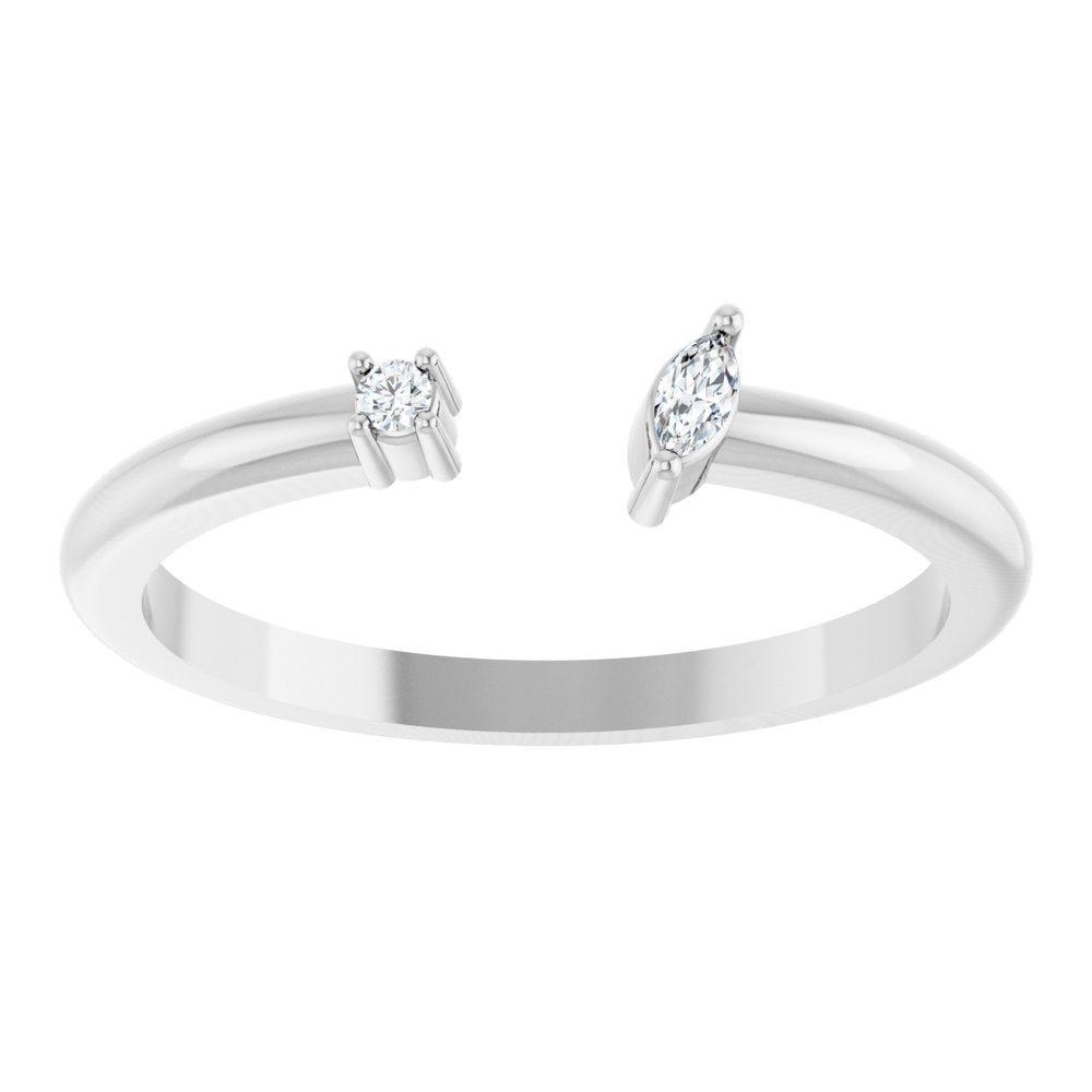 14K White .04 CTW Natural Diamond Negative Space Ring