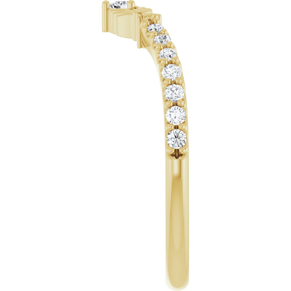 14K Yellow 1/5 CTW Natural Diamond Claddagh Contour Band
