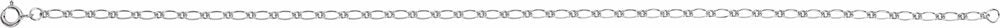 14K White Gold 1.5 mm Figaro 7" Chain