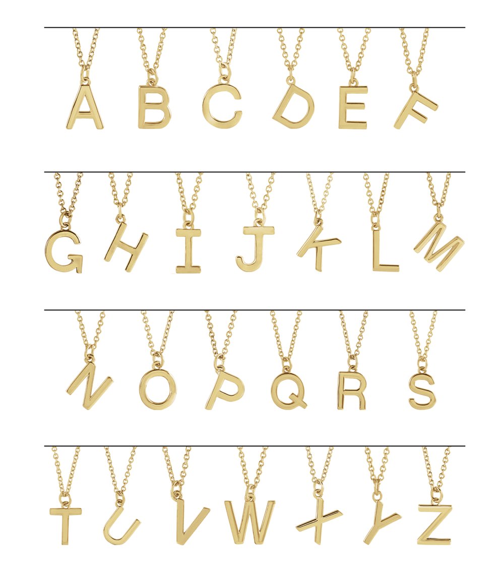 14K White Gold Initial T Dangle 16" Necklace