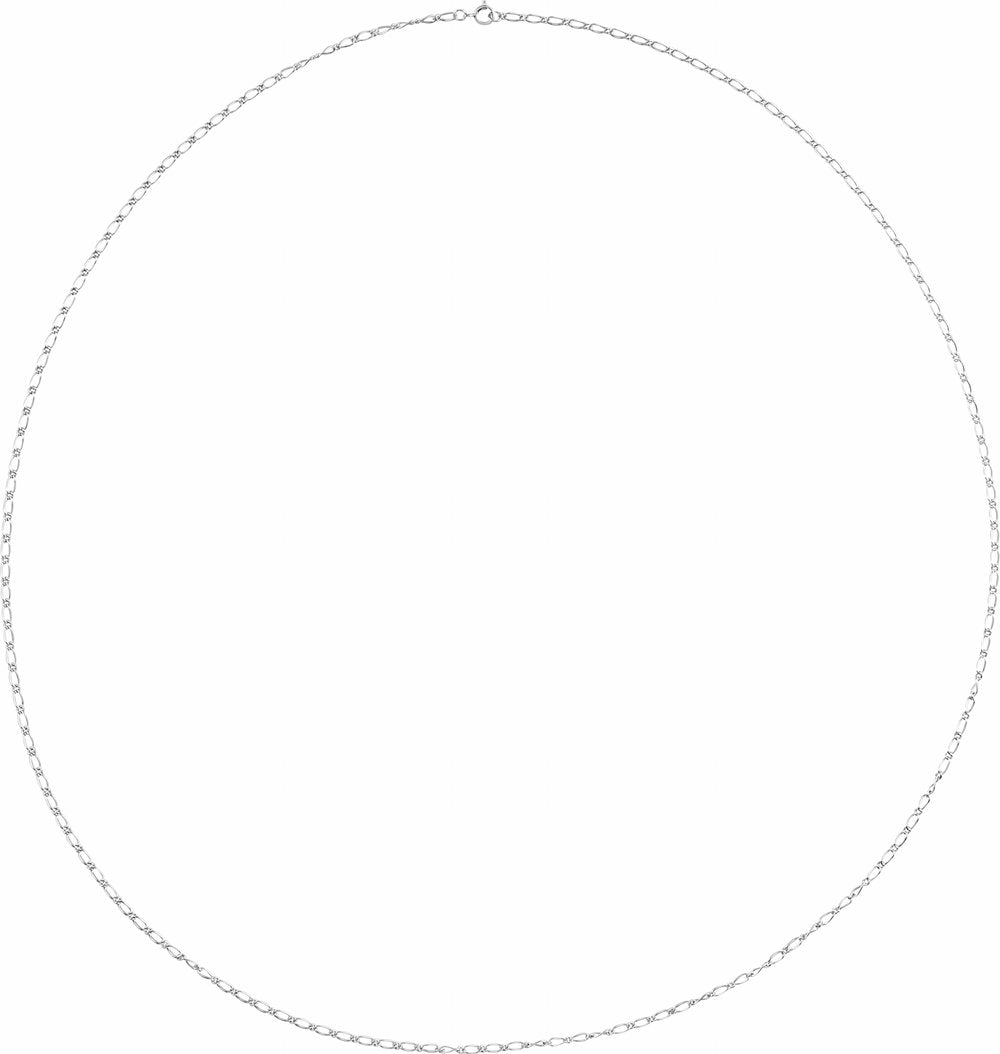 14K White Gold 1.5 mm Figaro 24" Chain