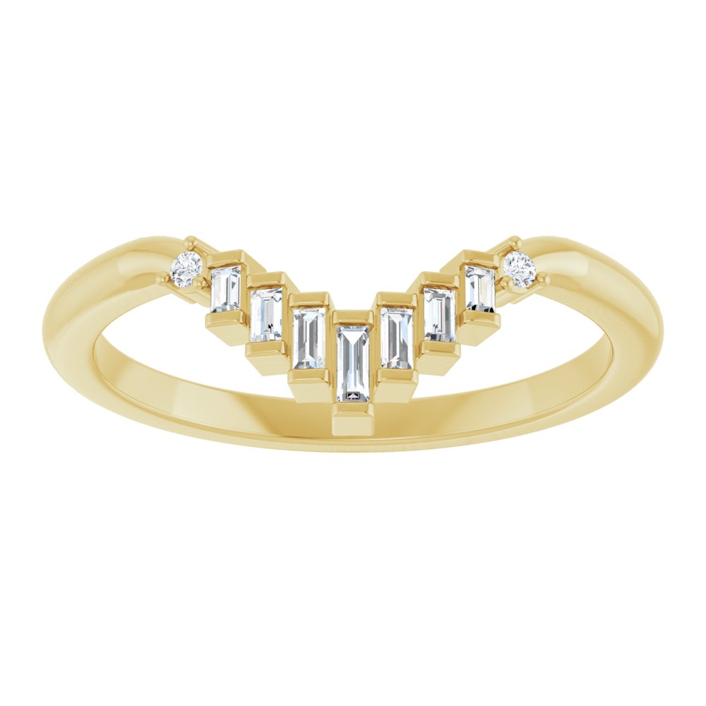 14K Yellow Gold .08 CTW Natural Diamond Contour Band