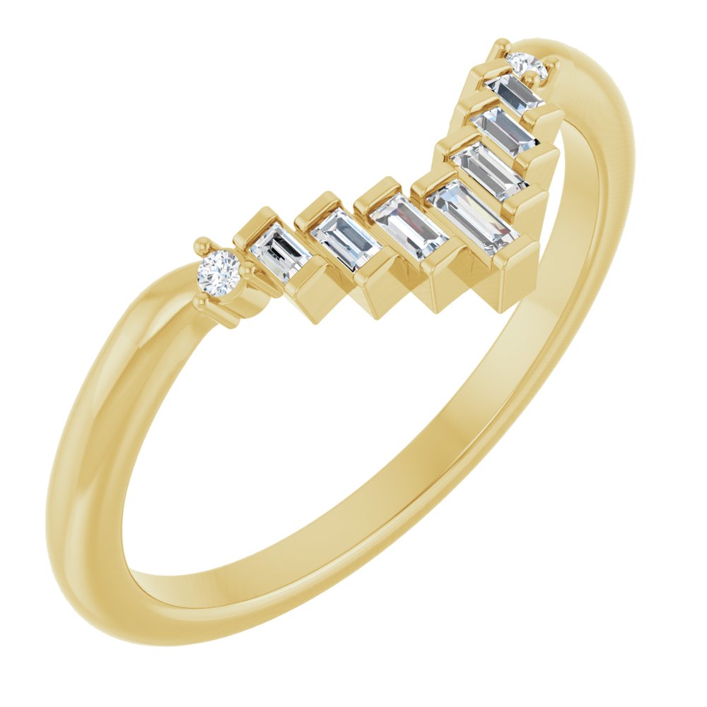 14K Yellow Gold .08 CTW Natural Diamond Contour Band