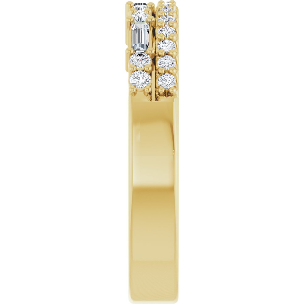14K Yellow Gold 1/3 CTW Natural Diamond Double Row Anniversary Band