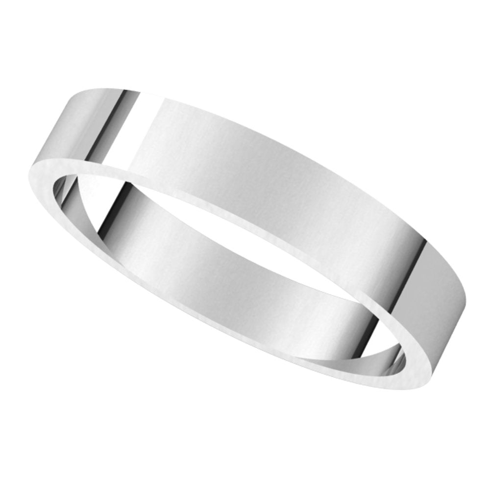 14K White Gold 3.5 mm Flat Band Size 6