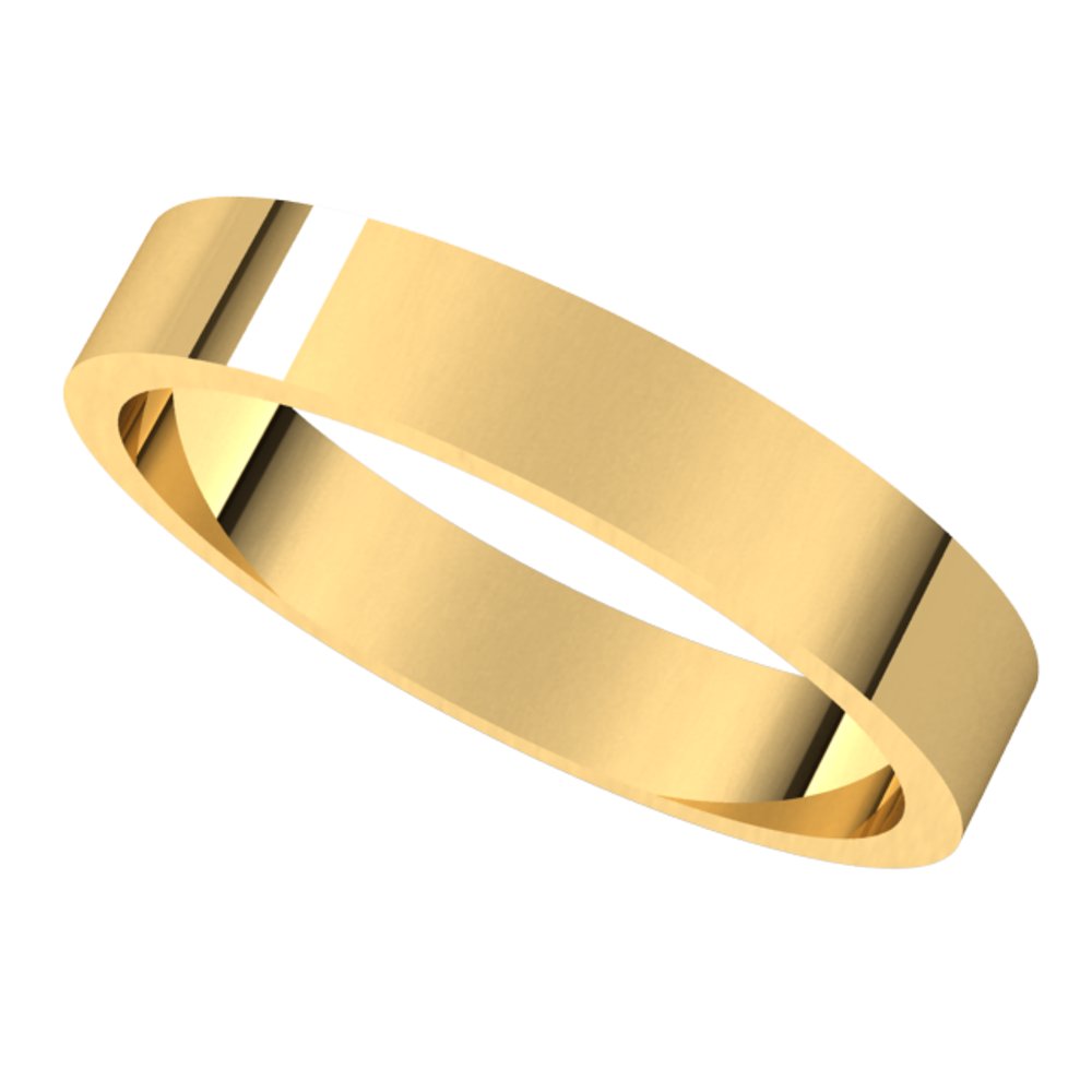 18K Yellow 3.5 mm Flat Band Size 6