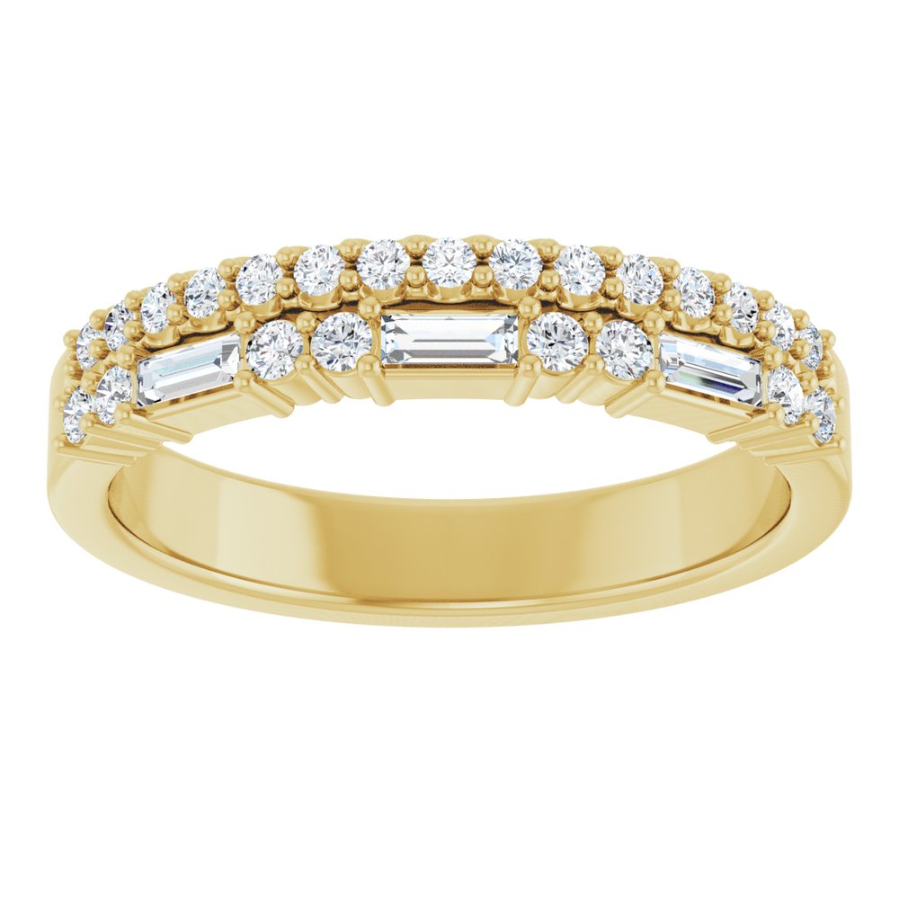 14K Yellow Gold 1/3 CTW Natural Diamond Double Row Anniversary Band