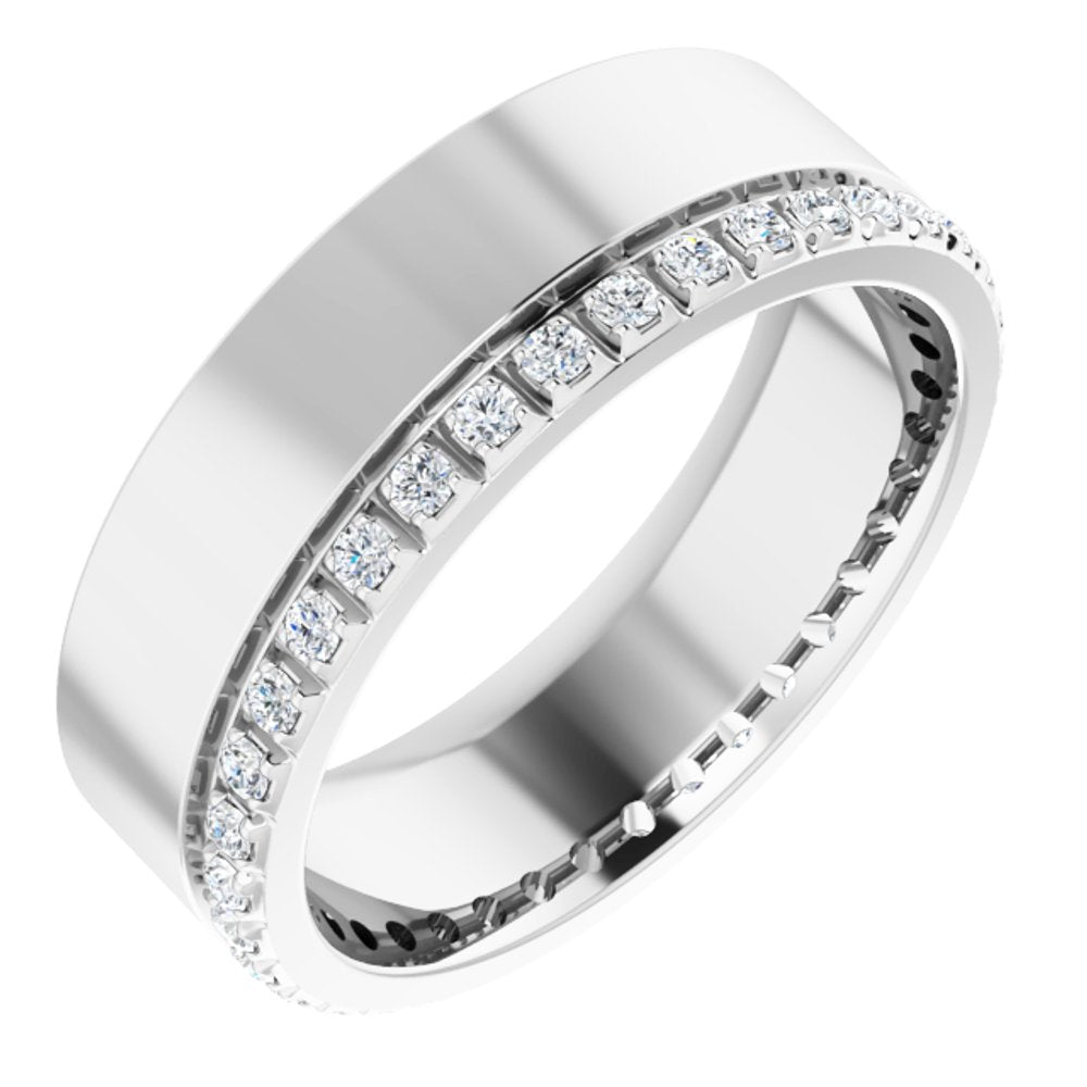 14K White Gold 1/3 CTW Lab-Grown Diamond Accented Band Size 6.5