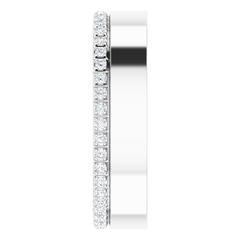 14K White Gold 3/8 CTW Natural Diamond Accented Band Size 10.5